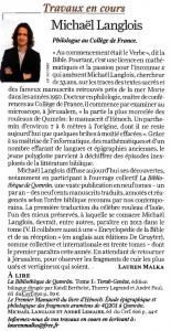 Le magazine littéraire - Travaux en cours - Michaël Langlois