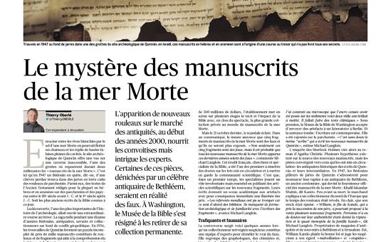 thumbnail of Le mystère des manuscrits de la mer Morte, Le Figaro, 27 décembre 2018